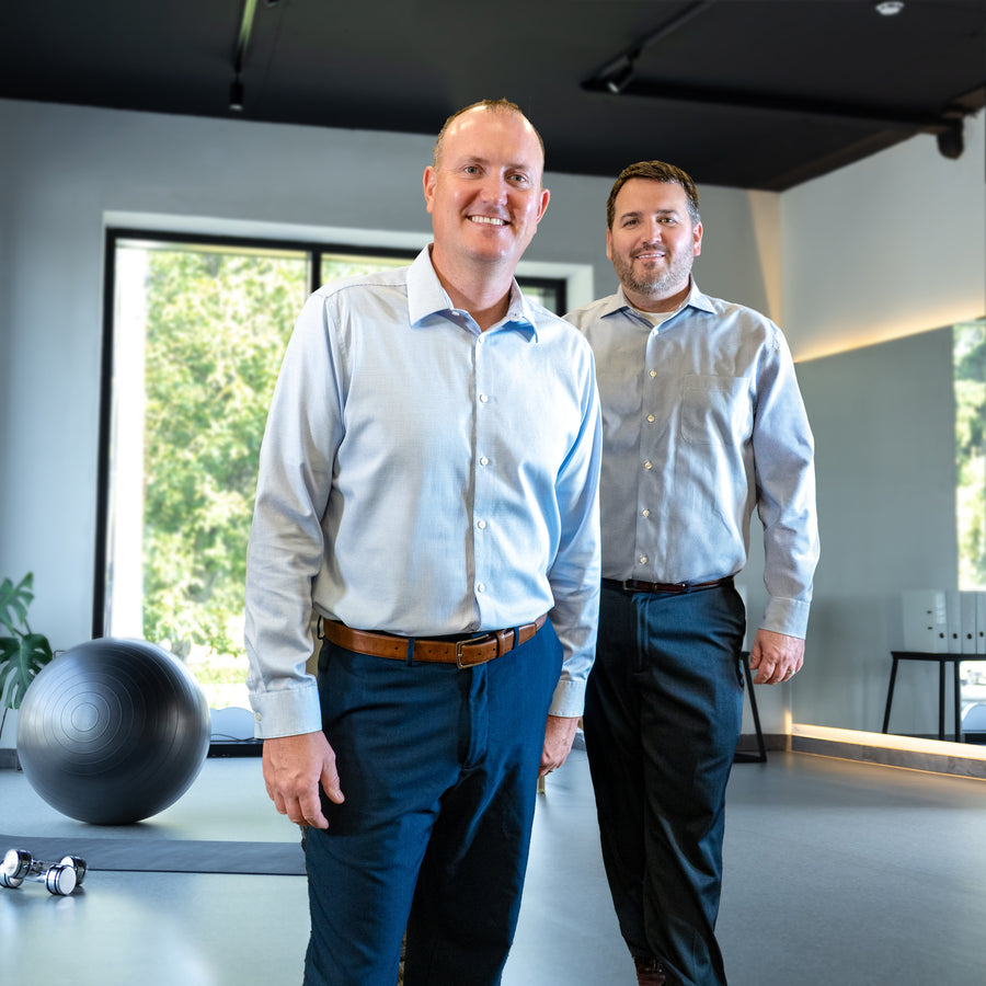 Nate Stier and Rusty Wallman, physical therapists and Fiix Elbow co-founders